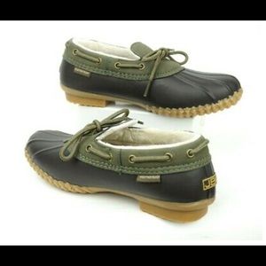 NIB JBU Weather Ready Gwen Hunter Booties - 9. Duck bootie, green and brown.